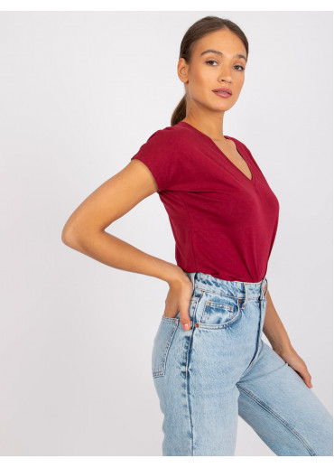 Bordovo červené bavlnené tričko