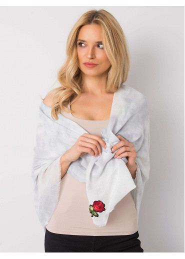 Sivá šatka s výšivkami