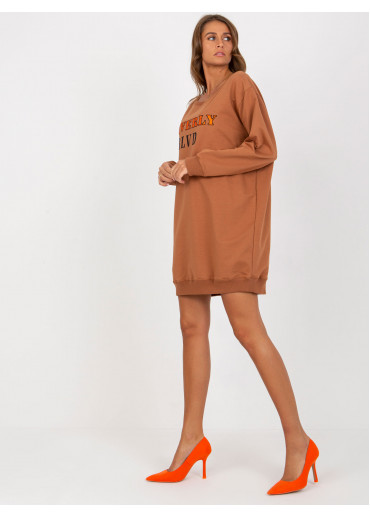 Hnedá predĺžená mikina