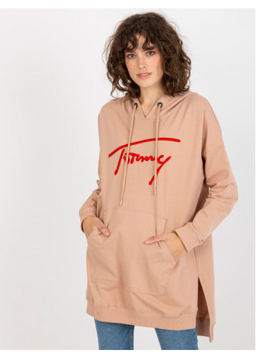 Béžovo hnedá mikina s kapucňou