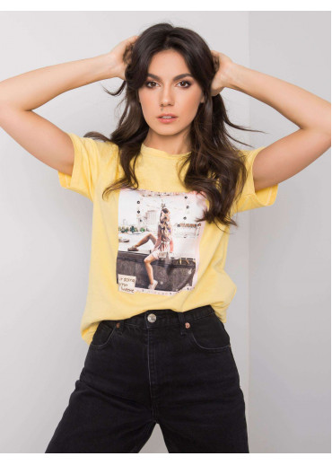 Žlté bavlnené tričko