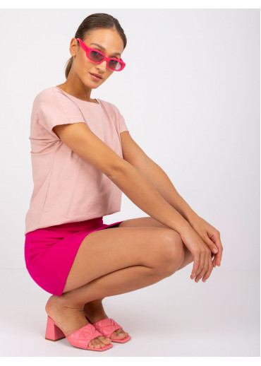 Tmavopúdrovo ružové basic tričko