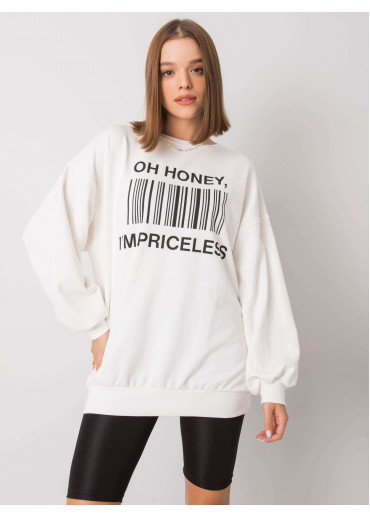 Smotanovo biela mikina s potlačou