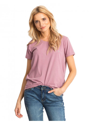 Tmavopúdrovo ružové basic tričko