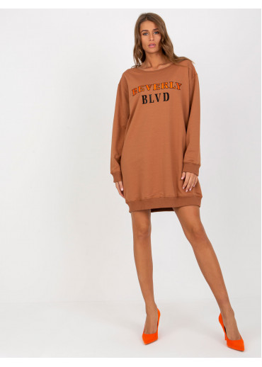 Hnedá predĺžená mikina