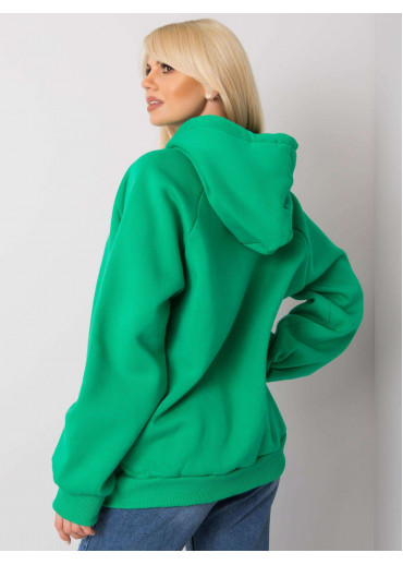Zelená oteplená mikina s kapucňou