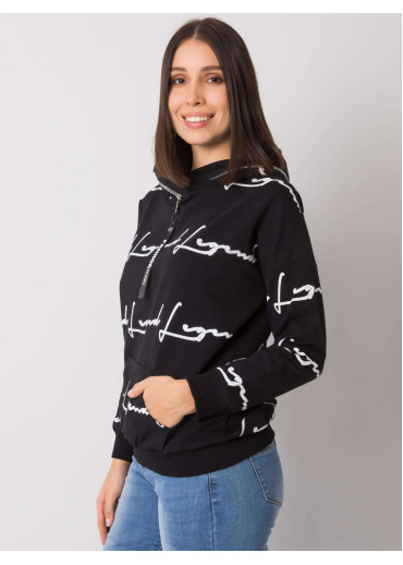 Čierna dámska mikina s kapucňou