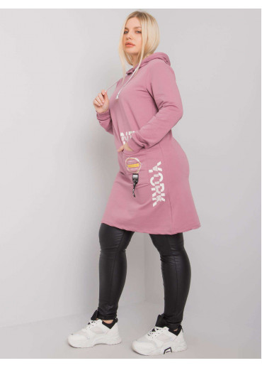 Tmavopúdrovo ružová tunika s potlačou