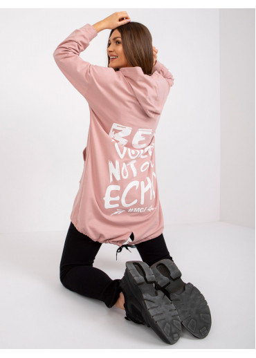 Tmavopúdrovo ružová predĺžená mikina