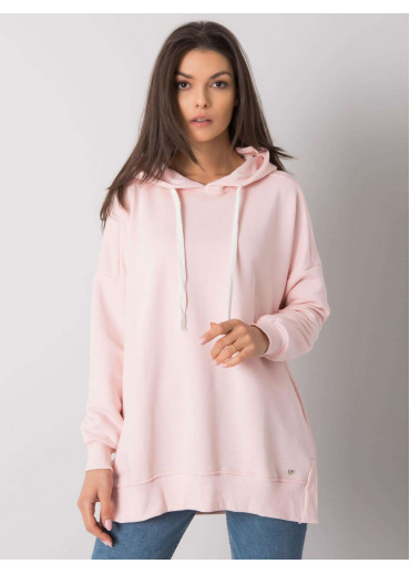 Púdrovo ružová mikina s kapucňou