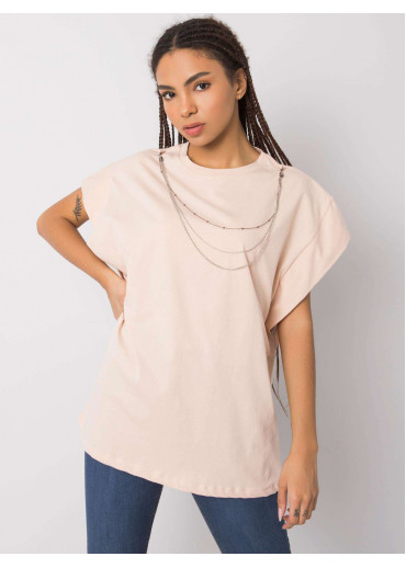 Broskyňovo ružové tričko s retiazkou