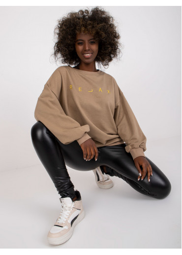 Béžovo hnedá basic mikina