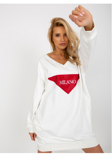 Smotanovo biela mikinová tunika Milano