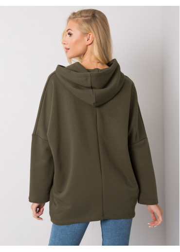 Khaki zelená mikina s kapucňou