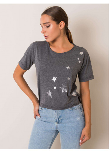 Tmavosivé tričko s potlačou