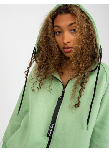 Zelená basic mikina s kapucňou