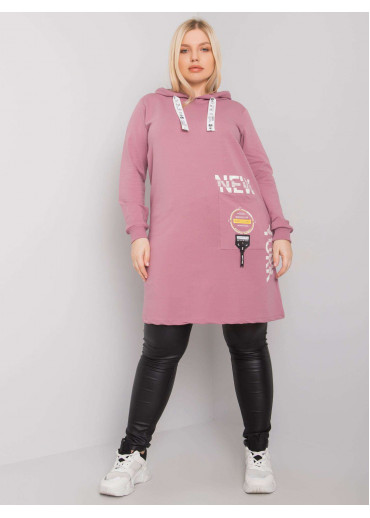 Tmavopúdrovo ružová tunika s potlačou