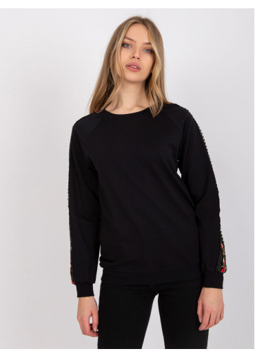 Čierna basic mikina s výšivkou