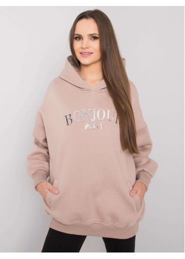 Béžovo hnedá mikina s kapucňou