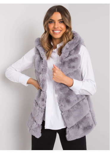 Sivá vesta s kapucňou