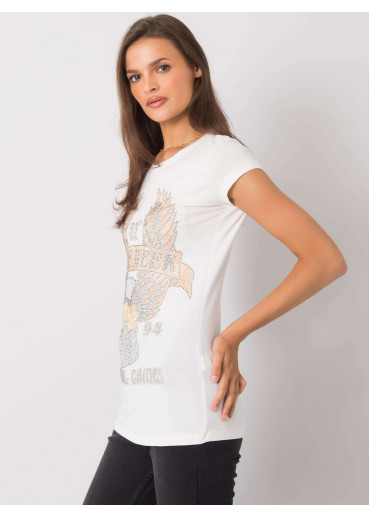 Smotanovo biele bavlnené tričko