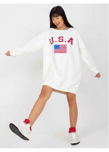 Smotanovo biela mikina USA