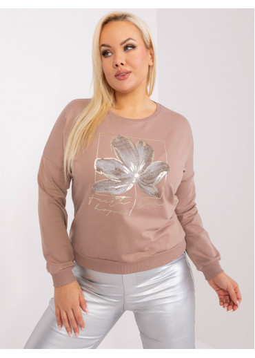 Béžovo hnedé tričko s potlačou