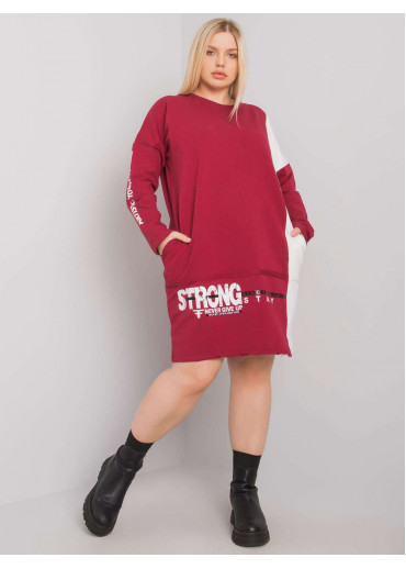 Bordovo červená mikinová tunika