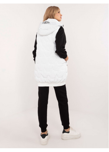 Biela prešívaná vesta bez rukávov