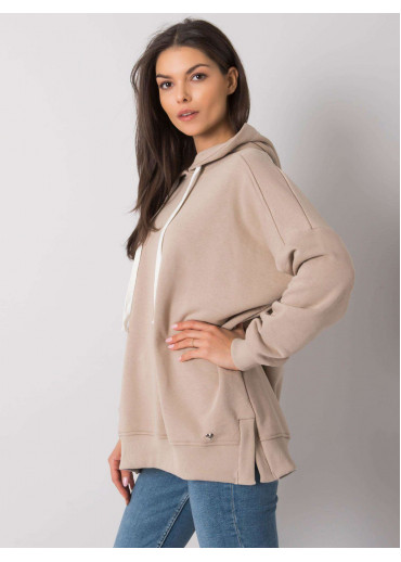 Béžovo hnedá mikina s kapucňou