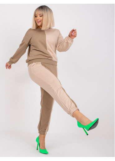 Béžovo hnedá tepláková súprava