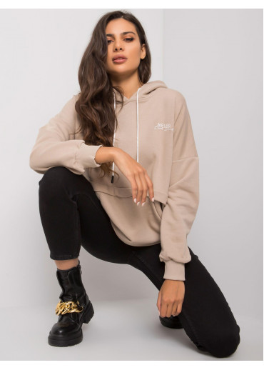 Béžovo hnedá mikina s kapucňou
