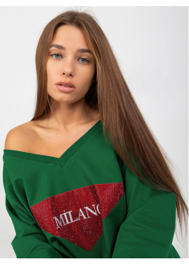 Tmavozelená mikinová tunika Milano