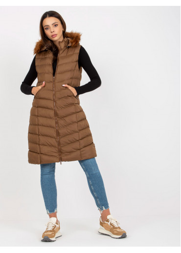 Hnedá prešívaná vesta