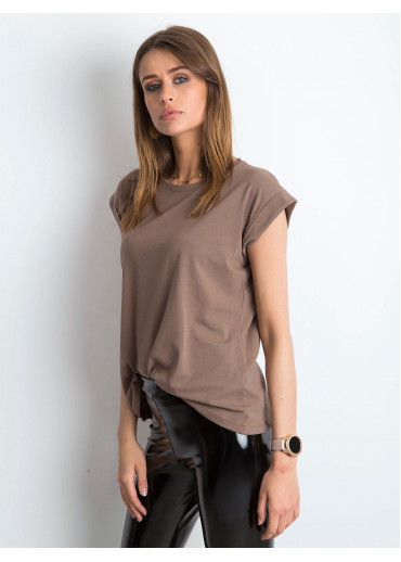 Béžovo hnedé basic tričko