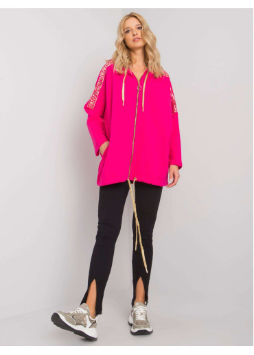 Fuchsiovo ružová mikina s kapucňou