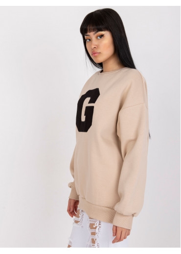 Béžovo hnedá basic mikina