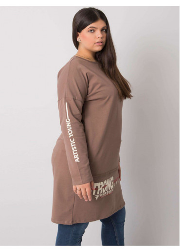 Hnedá mikinová tunika