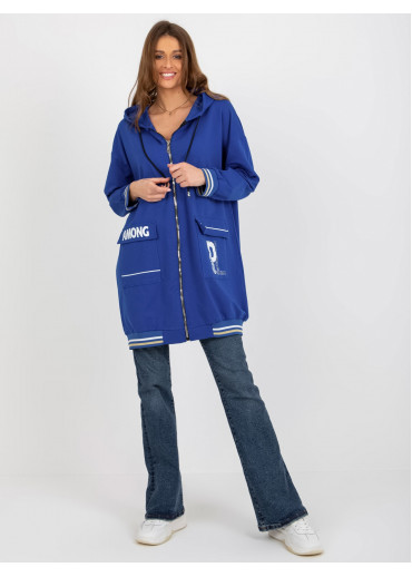 Modrá predĺžená mikina