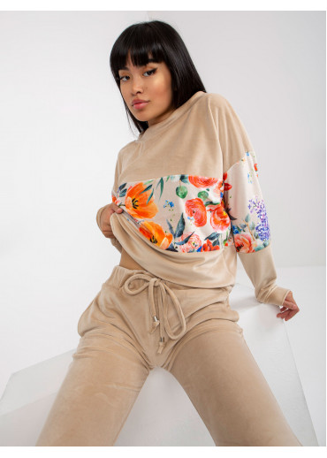 Béžovo hnedá tepláková súprava