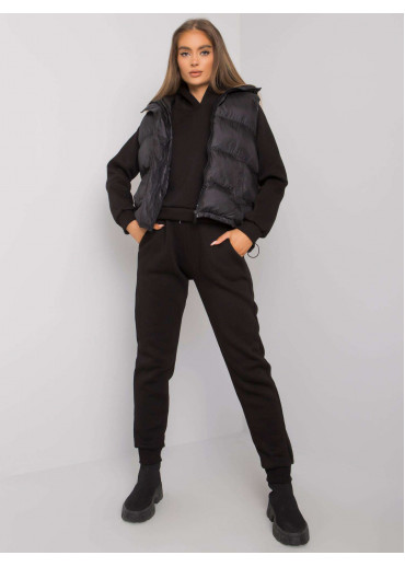 Čierna tepláková súprava s vestou