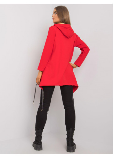 Červená asymetrická mikina