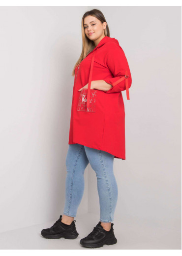 Červená mikina s kapucňou