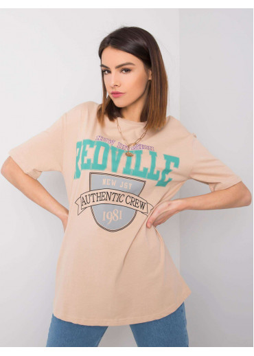 Béžovo hnedé tričko s potlačou