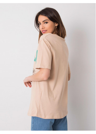 Béžovo hnedé tričko s potlačou