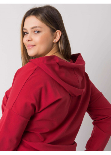 Bordovo červená mikina s kapucňou