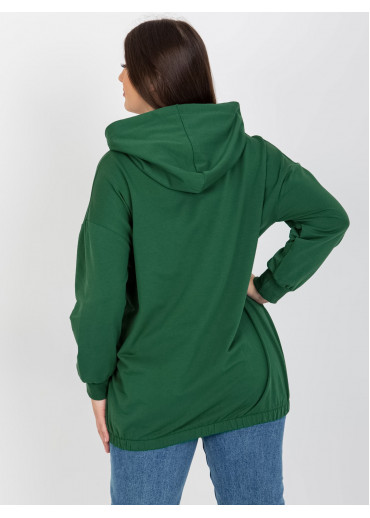Tmavozelená mikina s kapucňou