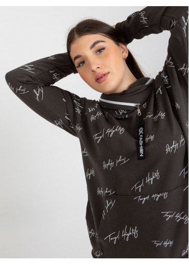 Khaki zelená mikina s kapucňou