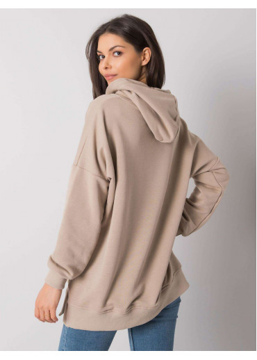 Béžovo hnedá mikina s kapucňou