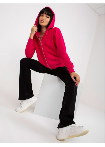 Fuchsiovo ružová basic mikina